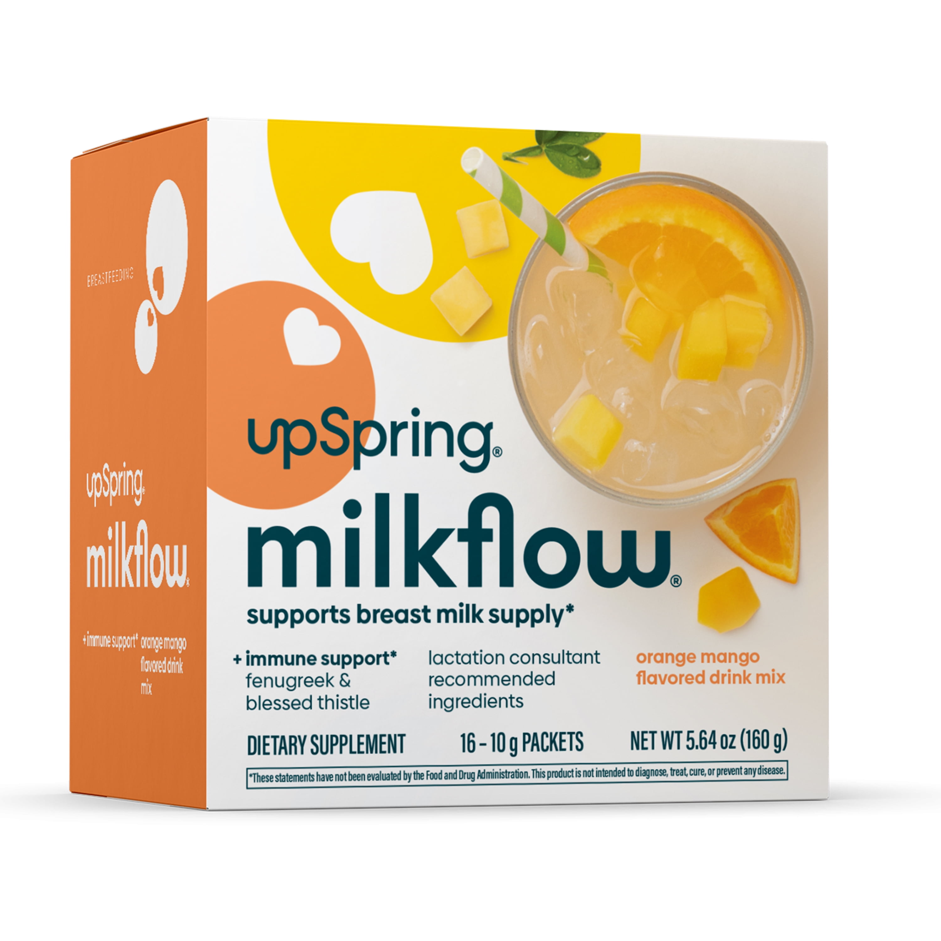UpSpring MilkFlow Drink Mix Breastfeeding Supplement with Immune