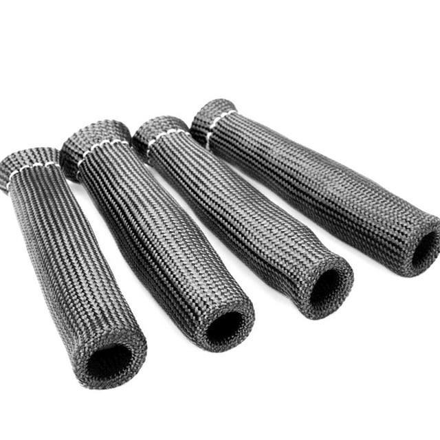 fastboy 8 PCS SPARK PLUG WIRE BOOT HEAT PROTECTOR SLEEVE SLEEVING FUEL OIL black 8pcs