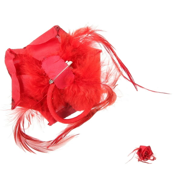 HEMOTON Elegant Cloth Flower Hair Clip for Decor Use Red Floral Headpiece with Stable Fit and Classic Design 0.5in