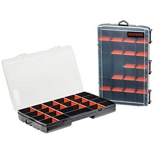 beyond by BLACK+DECKER Plastic Organizer Box with Dividers, Screw Organizer  & Craft Storage, 22-Compartment, 2-Pack (BDST60714AEV) 