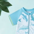 thumbnail image 6 of TOWED22 Boys Two Piece Rash Guard Swimsuits Kids Short Sleeve Swimwear Sets Bathing Suit with Hat for 2-6 Years Sky Blue,6-12 M, 6 of 6