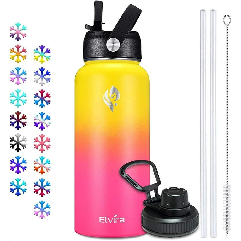  32oz Insulated Stainless Steel Water Bottle with Straw & Spout  Lid, Double Wall Sweat-proof BPA Free to Keep Beverages Cold For 24Hrs or  Hot For 12Hrs : Sports & Outdoors