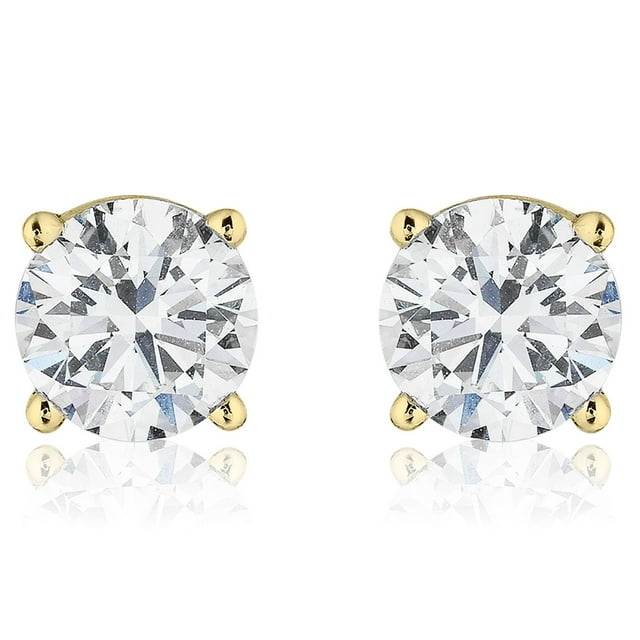 Round Diamond Studs in 18K Gold