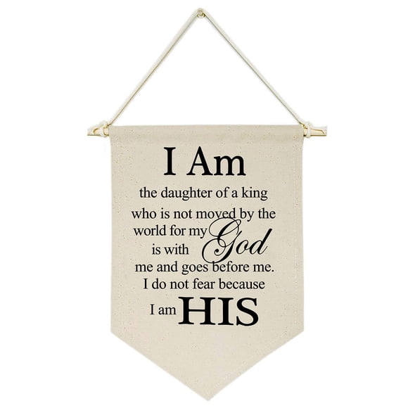 I Am The Daughter Of A King Who Is Not Moved By The World For My God – Bandera Colgante De Lona, Cartel De Pared, Decoración De Regalo Para Hija, Bebé, Niña, Guardería, Habitación De Adolescentes, P