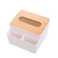 thumbnail image 2 of 1 caja de papel (3 compartimentos con almacenamiento), soporte rectangular para almacenamiento en tocador de baño, encimera, tocador de dormitorio, ni, 2 of 3
