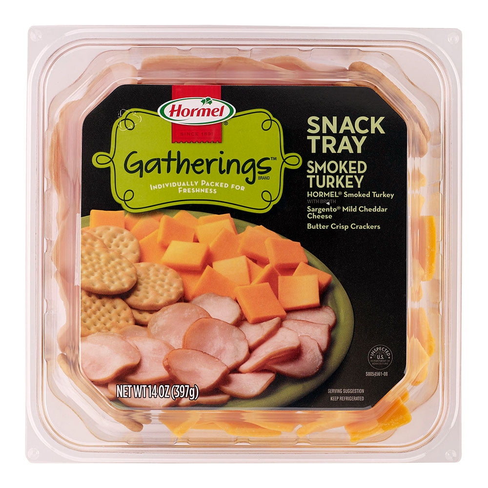 Hormel Gatherings Turkey and Cheese Snack Tray; 14 oz.; Smoked Turkey