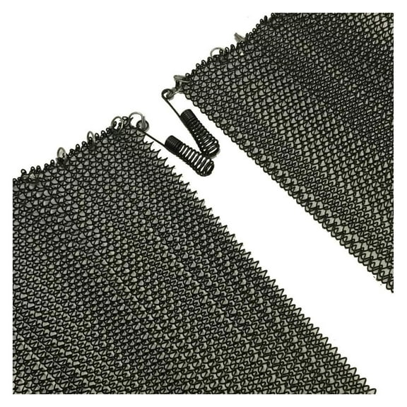 Fireplace Replacement Black Hanging Mesh Curtain Screens Two (2) Panels 22" High X 24" Wide with Pulls