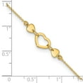 thumbnail image 4 of 14k Yellow Gold Anklet 10 inch mm Polished Heart with 10in Plus .75in ext., 4 of 7
