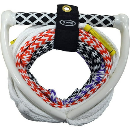 Marine Tow Rope - Rave Sport 70' 4 Section Pro Water Ski and Tow Rope, White
