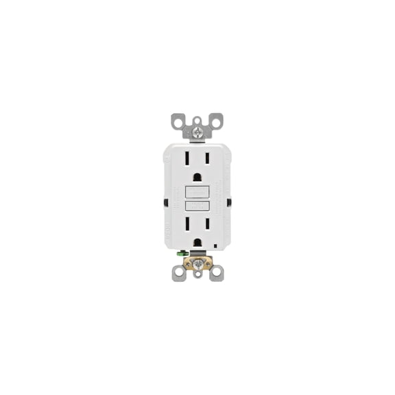 Leviton SmartLockPro Self-Test Rounded Corner GFCI Outlet
