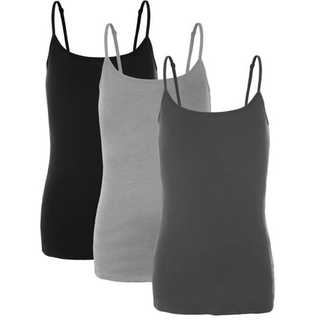 Emmalise PreTeen Training Bra Camisole Wireless Built in Fabric Support Cami (3Pk Blk  H Gray  Chc  Small  60-90 lbs)