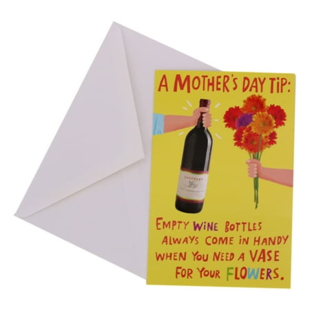 A Mother's Day Tip: Empty wine bottles always come in handy when you need a vase for your flowers.