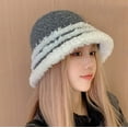 thumbnail image 4 of AOOCHASLIY Winter Hat Women's Style Winter Knitted Plush Hat Warm and Versatile Bucket Hat, 4 of 5