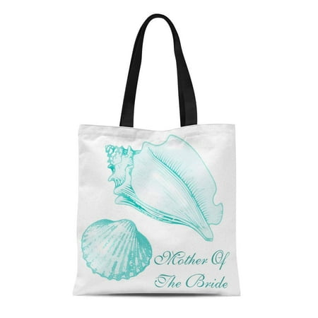 SIDONKU Canvas Tote Bag Beach Seashells Mother of the Bride Wedding Nature Sea Reusable Handbag Shoulder Grocery Shopping