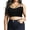 Black, variant on Women's Plus Size Spaghetti Strap Cami Bralette Bustier Crop Top Daisy - 4X