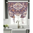 thumbnail image 5 of Purple Boho Tie Up Curtains for Window, Thermal Insulated Balloon Shade Adjustable Rod Pocket Curtains Valance Panels for Kitchen Bathroom Cafe 42 x 54 Country Retro Tribal Southwest Pattern, 5 of 6
