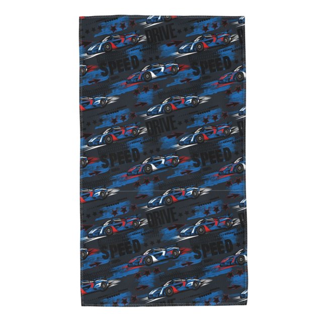 Balery Blue Sports Car Toalla de Microfibra Premium con Estampado – 27.5x16 pulgadas, Alta Absorción, Suave y Aterciopelada, Secado Rápido