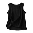 thumbnail image 4 of Outfmvch Linen Tank Tops for Women Tunic Top Gauze Cami Vests Comfy Lounge Wear Fit Lightweight Gauze Camisoles Tank Tops for Women Beach Sleeveless Tops Sleeveless Scoop Neck Shirts Black S-5XL, 4 of 4