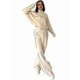 thumbnail image 2 of Women'S Two Piece Tracksuit Fall Long Sleeve Zip Up Sweatshirt Long Pants Outfits Jogger Sweatsuit Sets Apricot Color L, 2 of 8
