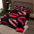 thumbnail image 2 of Erosebridal Ensemble de Couvre-Lit Imprimé Lèvres Rouges Jumeau, Ensembles de Couvre-Lits Romantiques Taille Jumeau, Ensemble de Literie pour Couple Amoureux, Décoration de Chambre en Microfibre, 2 Pcs, 2 of 5