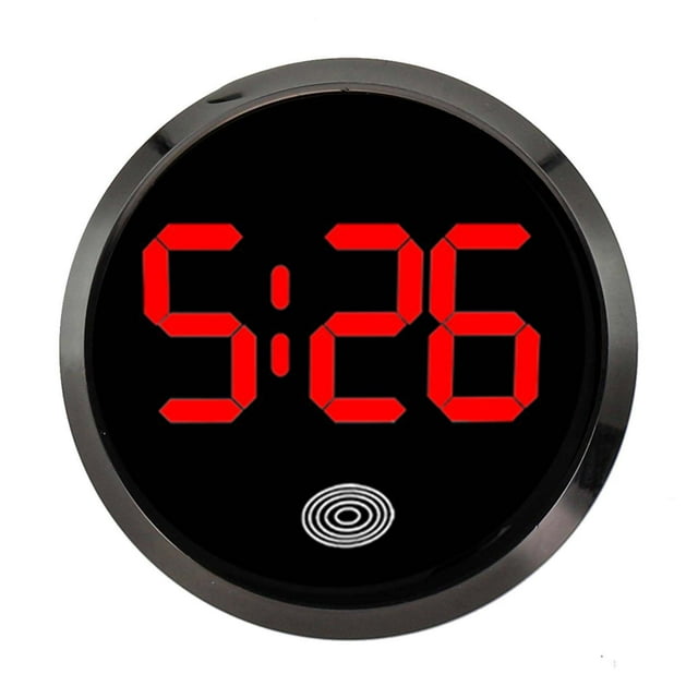 BUYISI Mini Watch Mini Quartz Clock Light Emitting Electronic Clock Car Clock Waterproof Motorcycle Watch Dashboard Black Red Light