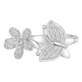 thumbnail image 1 of Anillo Mariposa Con Flor De Zirconia Para Mujer De Plata 925, 1 of 4