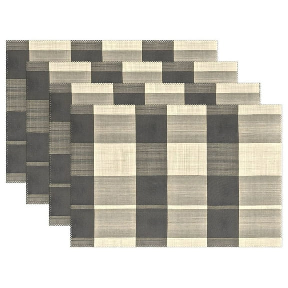 Ryvnso Placemats Set of 4 Checkered Pattern-e5 Dining Mats Heat-Resistant Non-Slip Washable Table Mat