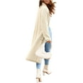 thumbnail image 2 of Lapel Womens Open Front Oversized Chunky Fuzzy Sweater Coats Long Cardigan, 2 of 6