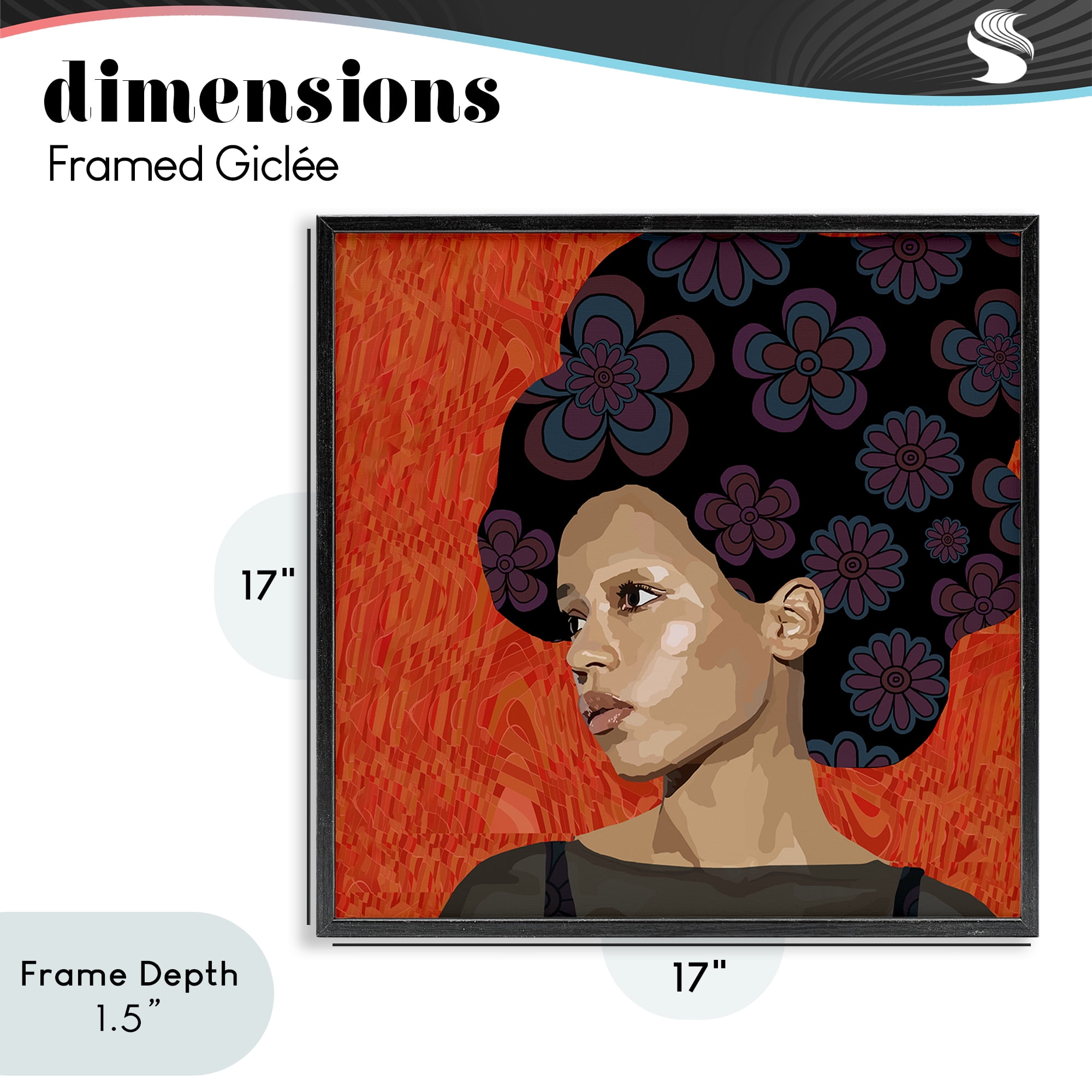 Stupell Industries Portrait Of A Dreamer Black Framed Giclee Art, design by Lynnda Rakos