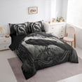 thumbnail image 3 of jejeloiu Wild Crow Twin Bedding Sets 7-Piece,Dark Style Bedding Comforter Set,Black Raven Sheet Sets For Men Women,Ultra Soft Home Decor Reversible, 3 of 8