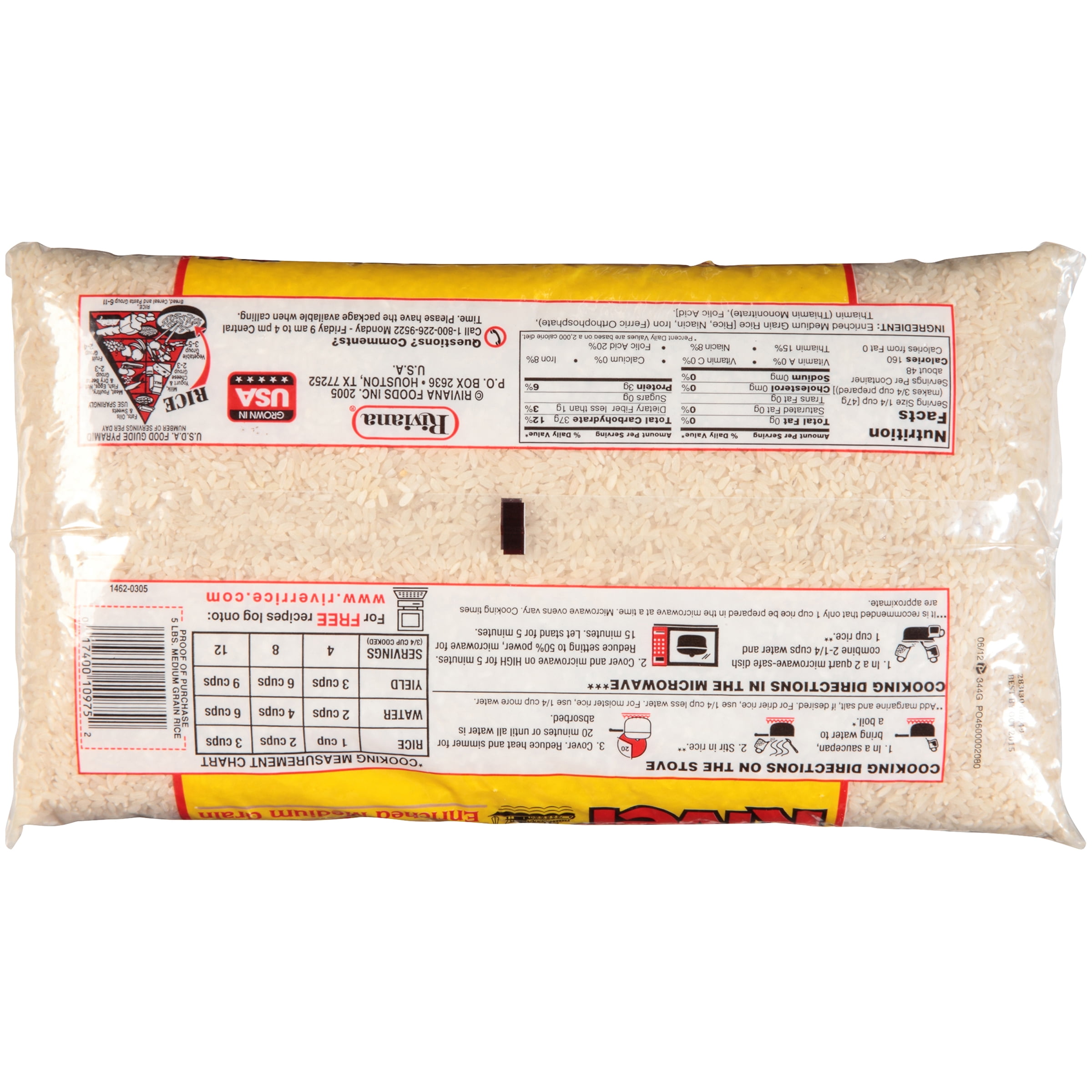 River Rice Medium Grain, Gluten Free Enriched White Rice, 5 lb Bag