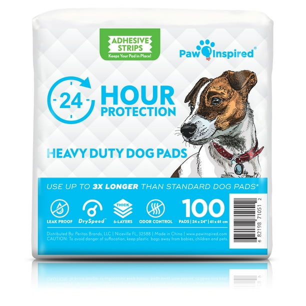 Paw Inspired Heavy Duty Dog Pads Dog Pee Pads Large with Adhesive Tabs