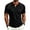 Black, variant on Men's Short Sleeve T-ShirtWaffle Henley , Contrast Stitching Raglan Sleeve Breathable Summer Casual Top,Blue,M