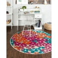 thumbnail image 3 of Unique Loom Azalea Collection Area Rug - Encore (3' Round Multi/Orange), 3 of 7
