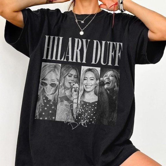 CLOTEX Vintage Hilary Duff Tour 2026 Comfort Color Shirt, Black S