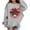 Grey, variant on WOYY Toddler Girls Valentine's Day Sweatshirt Cow Print Crew Neck Graphic Pullover Tops