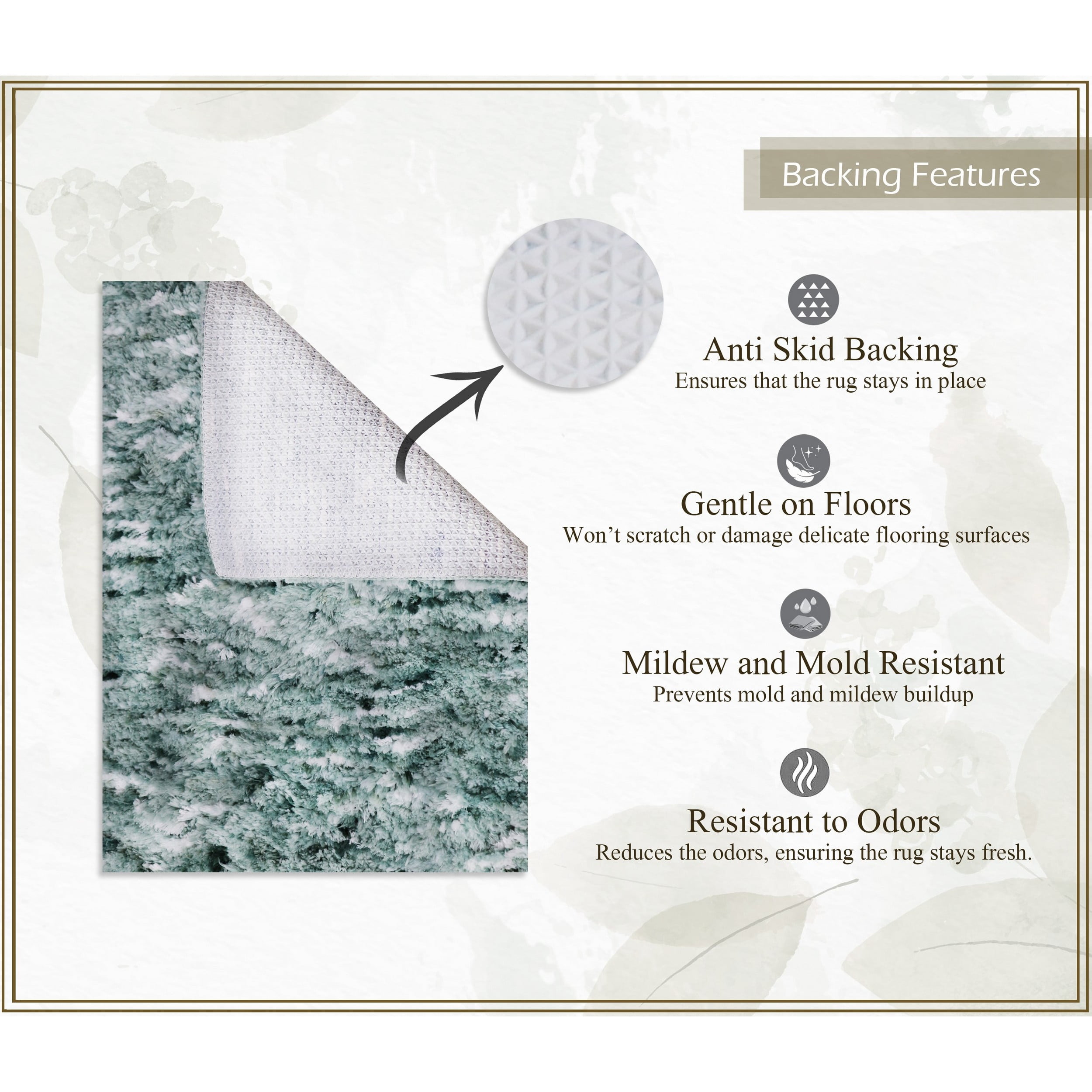 Essential 4-Piece Microfiber Bath Rug Set, Ultra Absorbent Plush Bathroom Mats with Long Runner, Non-Slip and Quick-Dry, Machine Washable, Water-Absorbent Rugs for Shower, Tub, Toilet and Sink, Green