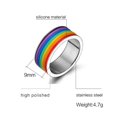thumbnail image 3 of Anillo Redondo de Acero Inoxidable Jinwen Anillo Arco Iris, 3 of 8