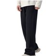thumbnail image 4 of Styesk Men's Pants Man Solid Color Weila Draw Rope Sweatpants Straight Tube Leisure Trousers, 4 of 5