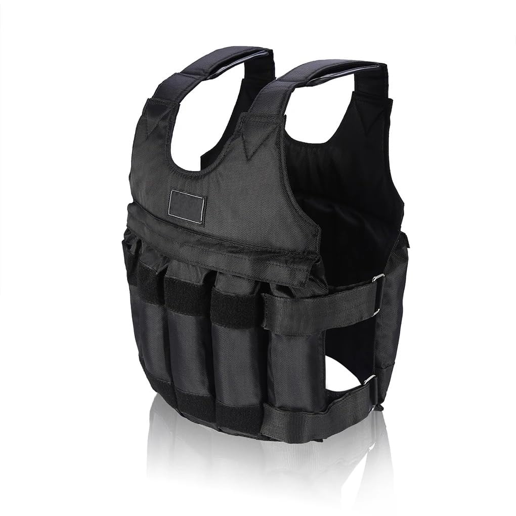 Weighted Vest,50KG Weight Jacket Exercise Weightloading Training Waistcoat for Boxing Workout Fitness Running Weightlifting Training Powerlifting (Not Include Load-Bearing Material)