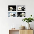 thumbnail image 5 of ZHONGYUTONG Lotus Canvas Wall Art Zen Stone Wall Decor Spiritual Pictures Meditation Painting Spa Artwork for Bathroom Yoga Room Office (12" x 18"), 5 of 6