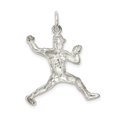 thumbnail image 3 of Solid 925 Sterling Silver Men's Baseball Pitcher Charm Pendant - 25mm x 24mm, 3 of 4