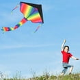 thumbnail image 4 of [US IN STOCK] 3 Packs Delta Rainbow Kite Warm and Cold Color Easy to Fly Huge Kites for Kids and Adults Kite String, Large Delta Beach Kite for Outdoor Games and Activities, 4 of 5