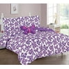 WPM Butterfly Purple bedding set choose from Full/Twin comforter or bed sheets or window curtains panels for kids/girls room (Full comforter set)