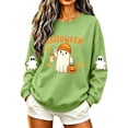 thumbnail image 4 of Kezqiaxn Halloween Women's Sweatshirt Fashion Long Sleeve Loose Casual Crew Neck Sweatshirts Fall Winter Clothes Mint Green L, 4 of 6