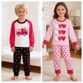 thumbnail image 2 of LRen Cute Valentines Day Outfits for Boys Long Sleeve Trucks Love Heart Long Sleeve Sweatshirt Top+Jogger Pants 2PCS Set Valentines Day Classroom Gifts, 2 of 5