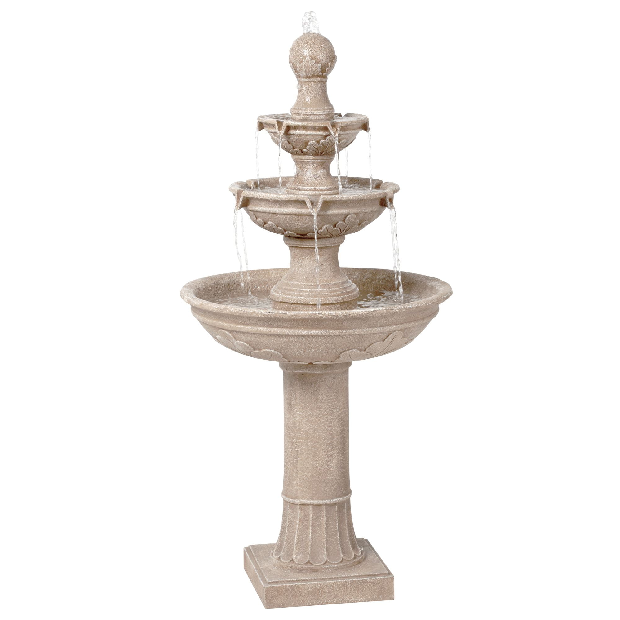 Stafford 48" High Large Traditional Italian Indoor Outdoor Decor Faux Stone Floor Fountain 3-Tier Outside