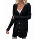 thumbnail image 3 of Suéter Cárdigan de Larga para Mujer, Otoño e Invierno, Tejido de Punto , con Botones Delanteros, Abrigo Negro M, 3 of 7