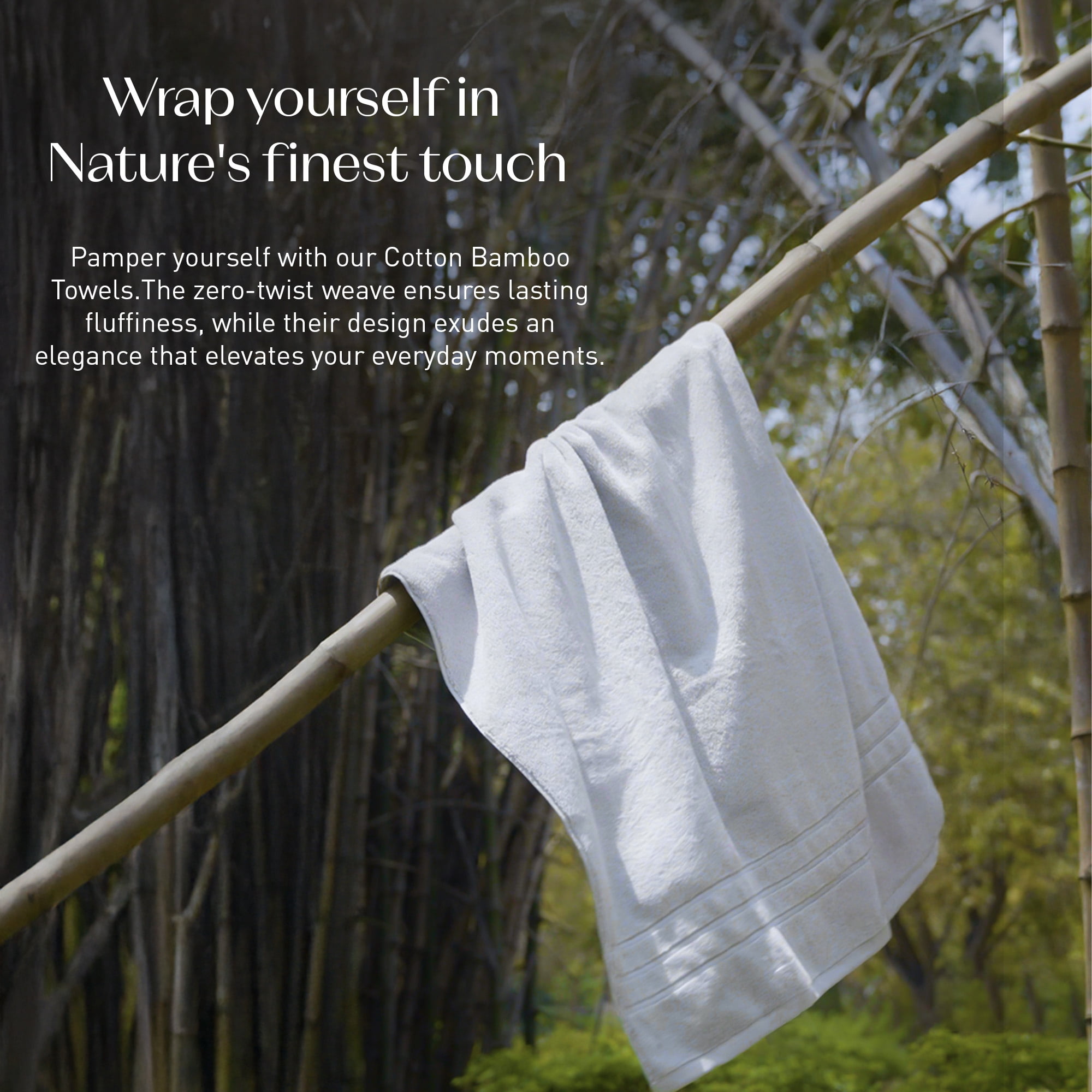 Everyday Home by Trident Eco Twist 2 Piece Bath Towel Set, Cotton and Viscose from Bamboo towel, Plush, Absorbent, Bathroom Towels, Charcoal