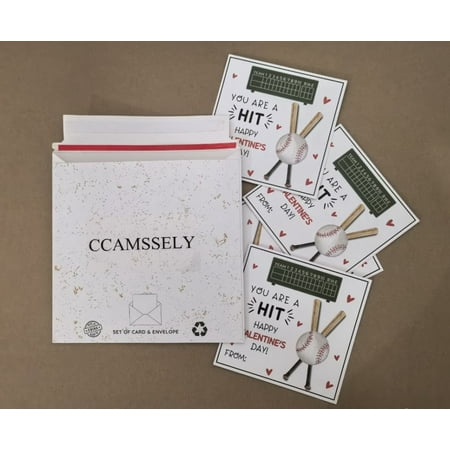 CCAMSSELY Valentines Day Cards for Kids Classroom - 48 Pack Baseball Valentine Cards for Class Exchange